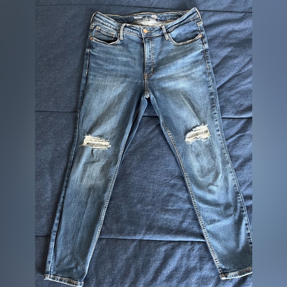 Old Navy Dark Blue Denim with Distressed Details